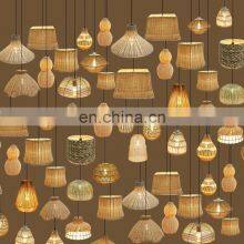 Restaurant Hanging Home Decor Chandelier Led Ceiling Bed Bamboo Bedside Covers Shades Decorative Lanterns Rattan Pendant Lamp thumbnail-1