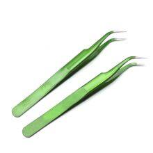 Green Precision Titanium Alloy Straight Pointed Curved Nose Tweezers Electronic Parts Stainless Steel Anti-static Clip Cute Sticker thumbnail-4