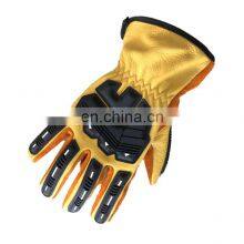 Cowhide Leather Outdoor Work Gloves Anti-vibration Full Finger Impact Protection Safety Work Gloves thumbnail-3