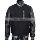 black wool/leather varsity jacket