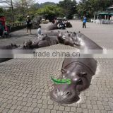 Bronze large hippo garden statues