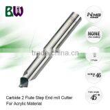 Solid Carbide 2 Flute Step End Mill Cutter For Cutting Acrylic