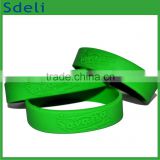 customized logo embossed high relief type promotional silicone bracelet