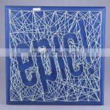 hand-made wooden string wall art with the letters speace design for home decoration