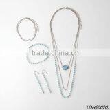 Fashion Silver Chain Necklace and Glass Beaded Necklace Druzy Necklace With Matching Earrings and Btacelet Supplier's Choice thumbnail-3