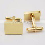 Custom Stainless Steel Rectangle Gold Plated Cufflinks Blanks