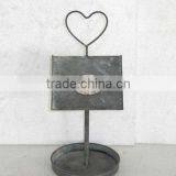 110305DA-T Heart and Roof Top Standing Metal Bird Feeder