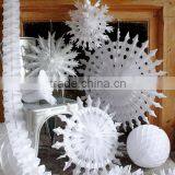 Christmas Snow White Paper Folding Fans Ice and Snow Snowflake Fan Ice Snow Color Tissue Fans