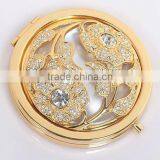 Metal Pocket Antique Cosmetic Mirror With Diamond thumbnail-1