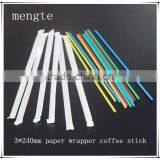 Novelty Paper Wrapped 3mm Long Plastic Drinking Straw for Coffee thumbnail-1