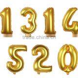 Middle Size 30 Inch Number Balloon Shiny Gold Color Foil Balloons for Party Decoration Globos thumbnail-2