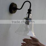 YC vintage style Crystal Bell Glass Wall lamp modern creative light