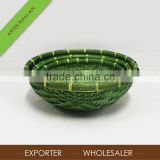 Set of 3 Strong Green Bamboo Baskets