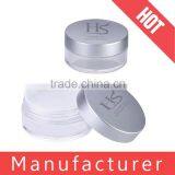 Round Silver Cosmetics Loose Powder Jar With Sifter