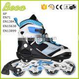 Wholesale Adjustable High Rebound pu Wheel Blue Kids Roller Skate thumbnail-1