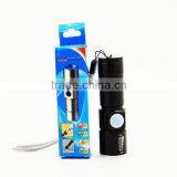 C92 Build in Battery Zoomable Led Rechargeable Flashlight Mini Usb Charging Flashlight thumbnail-6