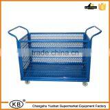 Metal folding trolleys wire mesh container for warehouse storage