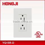UL Approved Residential Grade Push-in and Side Wired Duplex Receptacle 15/A/125V,5-15R