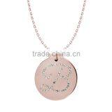 Brass in 14k White Gold or Rose Gold Collection in Italics Alphabet 'B' Customize Design Pendants thumbnail-2