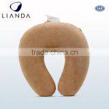 Cute Fast Delivery Plush Fabric Ergonomic Memory Foam Travel Neck Pillow With Simple Logo thumbnail-5