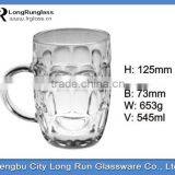 LongRun 545ml Man Face Figure New Design Unique Transparent Water Drinking Glass Cup Beer Glass Mug With Handle