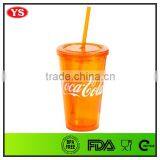 16oz Double Wall Promotional Acrylic Tumblers With Straw thumbnail-5