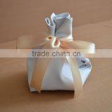 Custom White Leather Jewelry Pouch With Pillow Inside