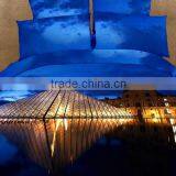 100% Cotton Reactive Printed 3D City Bedding Set Wholesale Luxury