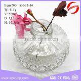 550ml Beautiful Embossed Rhombus Engraving Glass Aroma Diffuser Jar With Screw Top in Ball Shape thumbnail-2