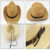 >>>>Men Summer Outdoor Beach Fishing Sun Cap Straw Collapsible Wide Brim Cowboy Hat thumbnail-6