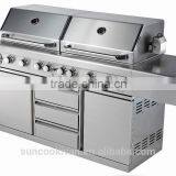 High End Stainless Steel Twin Hood Bbq Gas Grill thumbnail-3