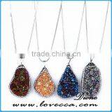The Latest Hot Sale New Fashion 925 Sterling Silver Druzy Agate Necklace For Woman thumbnail-1