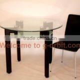 Metal Leg Glass Table Modern Dining Room Set