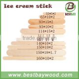 Flat edge wooden ice cream sticks