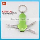 2014 Promotion mini aluminium oxide gift LED metal pocket keychain knife tools KM011AL