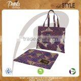 Jute/cotton Reversible Tote Bag Natural Color With Two Color Over All Print thumbnail-4