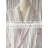 Tow Colors Hotels Unisex White Thick Absorbent Soft Cotton Robe Winter Long Sleeve Bathrobes Women Warm Stripe Waffle Bathrobes thumbnail-3