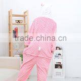 Flannel Cartoon Adult Animal Jumpsuit Animal Pajamas Jumpsuit Pink Dot Kitty Design thumbnail-2