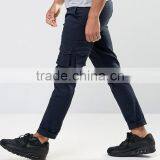 Custom Guangzhou Manufacturer OEM 100% Cotton Twill Breathable Functional Cargo Pocket Strap Design Men's Navy Work Pants thumbnail-4