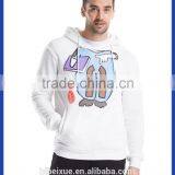 Trendy Custom Service Hooded Design Hoody Bulk Men Offset Printed White Cotton Hoodies thumbnail-1