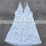 women stock apparel see-through lace white prom sexy dress