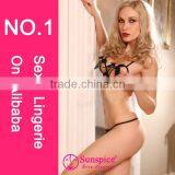 2015 New Style Hot Sale Mesh Set Erotic Stretchy Thong Transparent Mini Bra Sexy Woman Keyhole Bra thumbnail-2