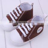 2014 New Baby Product Boys Brown Cotton Baby Canvas Shoe Newborn Shoes for Boys Prewalking thumbnail-1