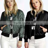 Zm50317b New Style Women Clothes Europe Autumn and Winter Coats Pure Color Fashion Zipper Stand Collar Lady Coat thumbnail-1