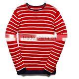Round Neck Stripe Long Sleeve Knit Fashionable Sweaters for Men thumbnail-3