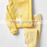 Girls Pajama Set With Appliqued Top and Striped Pant thumbnail-1
