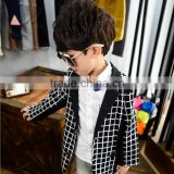 S60058B Children's wear new boy's suit grid splicing coat