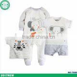 Wholesale Summer Combed Cotton High Quality Low Price Baby Romper Children Clothing Set thumbnail-3