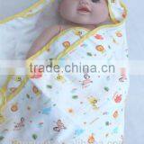 OEM Factory or 10 Stocked Designs Baby Muslin Towel /Baby Swaddle Blanket thumbnail-5
