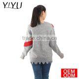 Custom Tassel Edges Color Block V-neck High School Uniform Sweater thumbnail-3